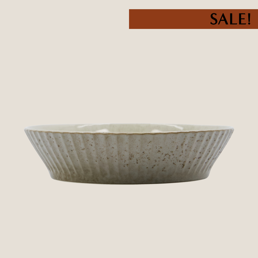 Pleat Shallow Bowl, Grey/Brown