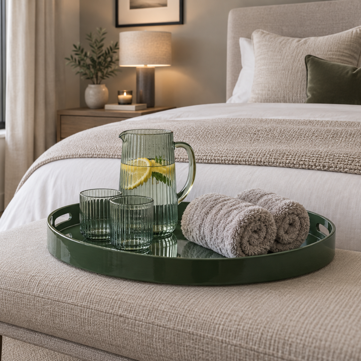Green Oval Tray - Medium