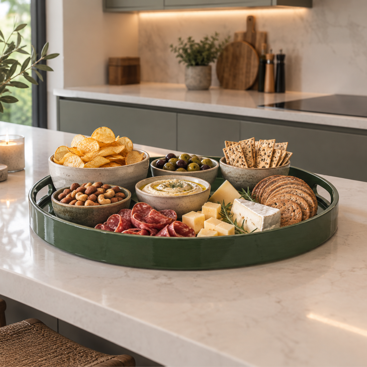 Green Oval Tray - Large