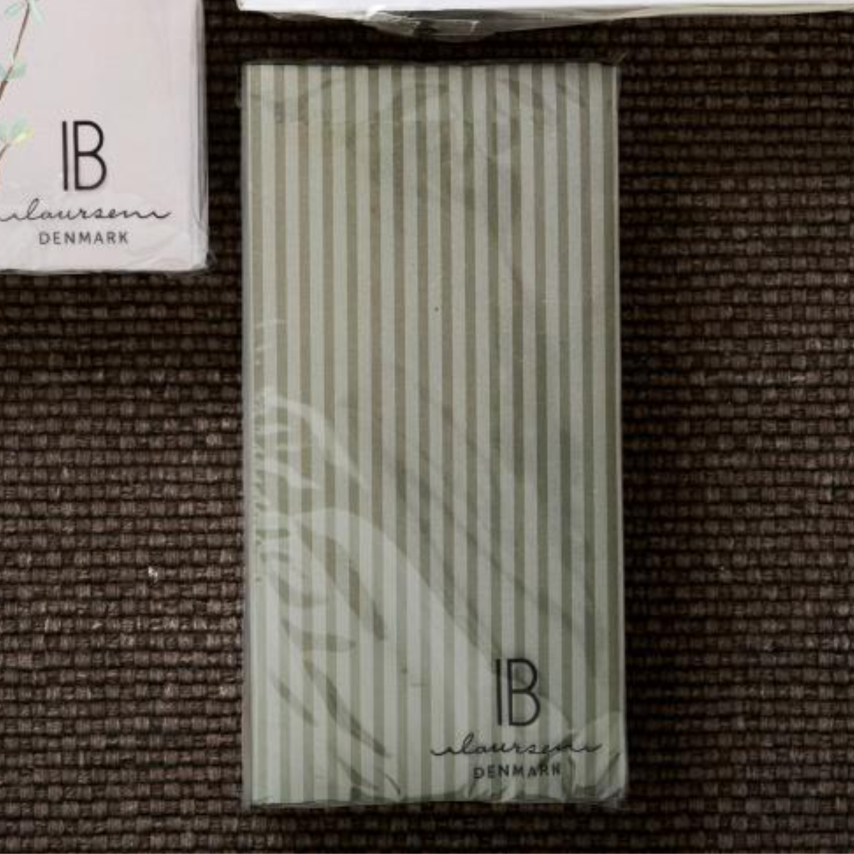 Tone-in-Tone Napkins, 10x20cm 16pk - Green Stripe