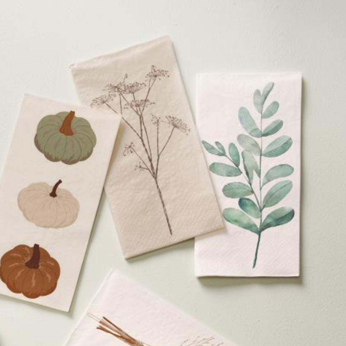 Tone-in-Tone Napkins, 10x20cm 16pk - Brown Umbel Flower