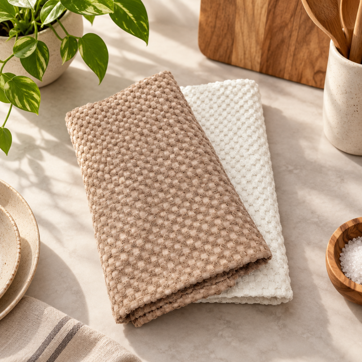 Blush Classic Waffle Towel Set