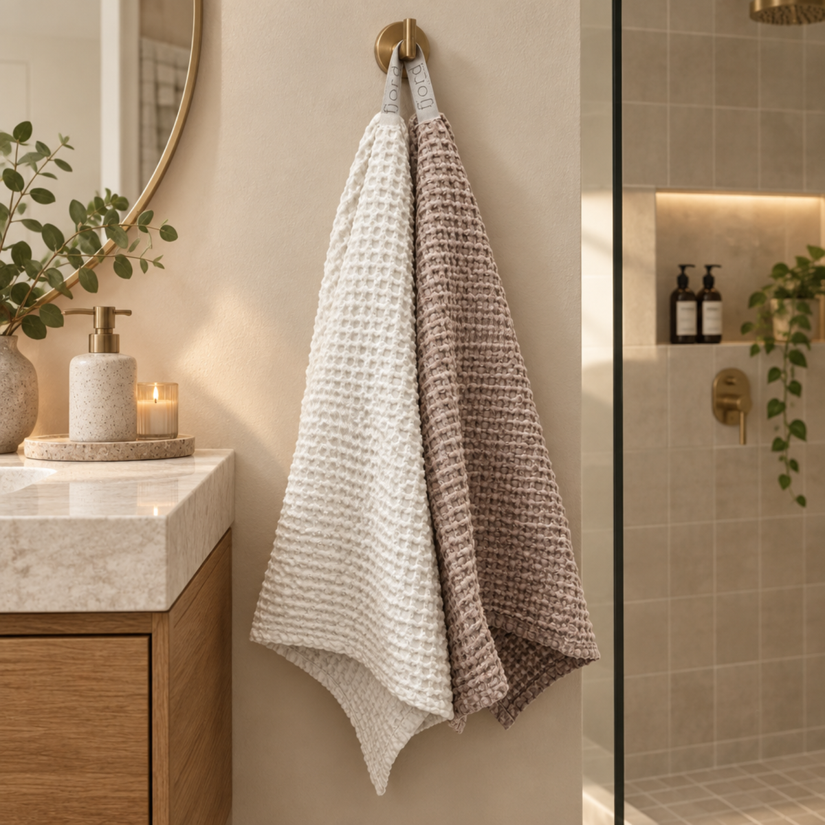 Blush Classic Waffle Towel Set