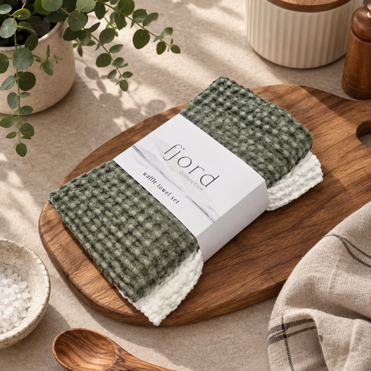 Fern Classic Waffle Towel Set