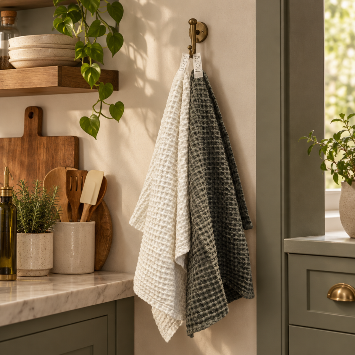 Fern Classic Waffle Towel Set