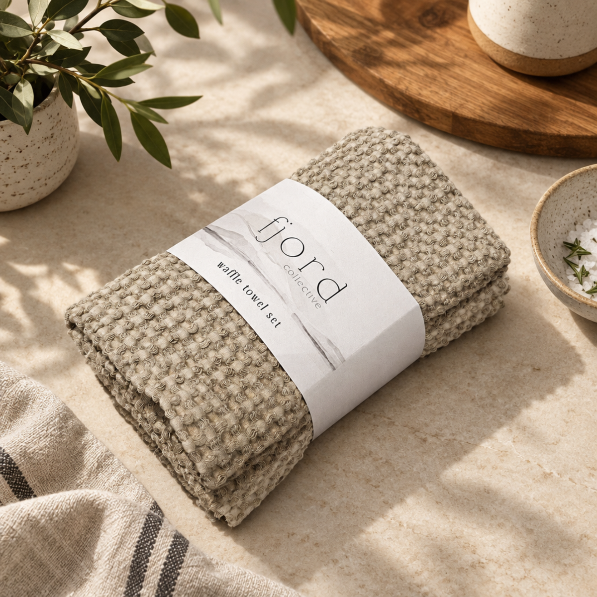 Mushroom Classic Waffle Towel Set