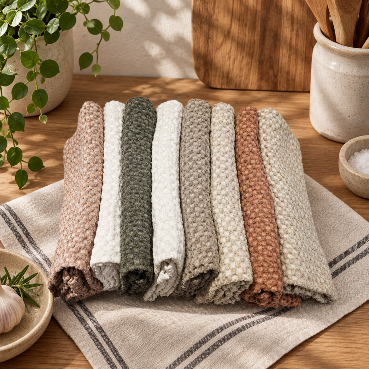 Mushroom Classic Waffle Towel Set