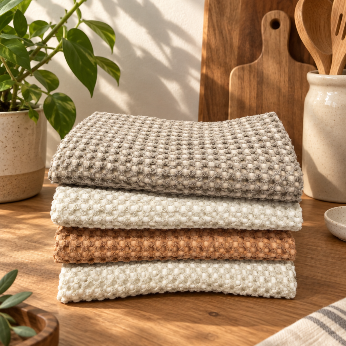 Mushroom Classic Waffle Towel Set