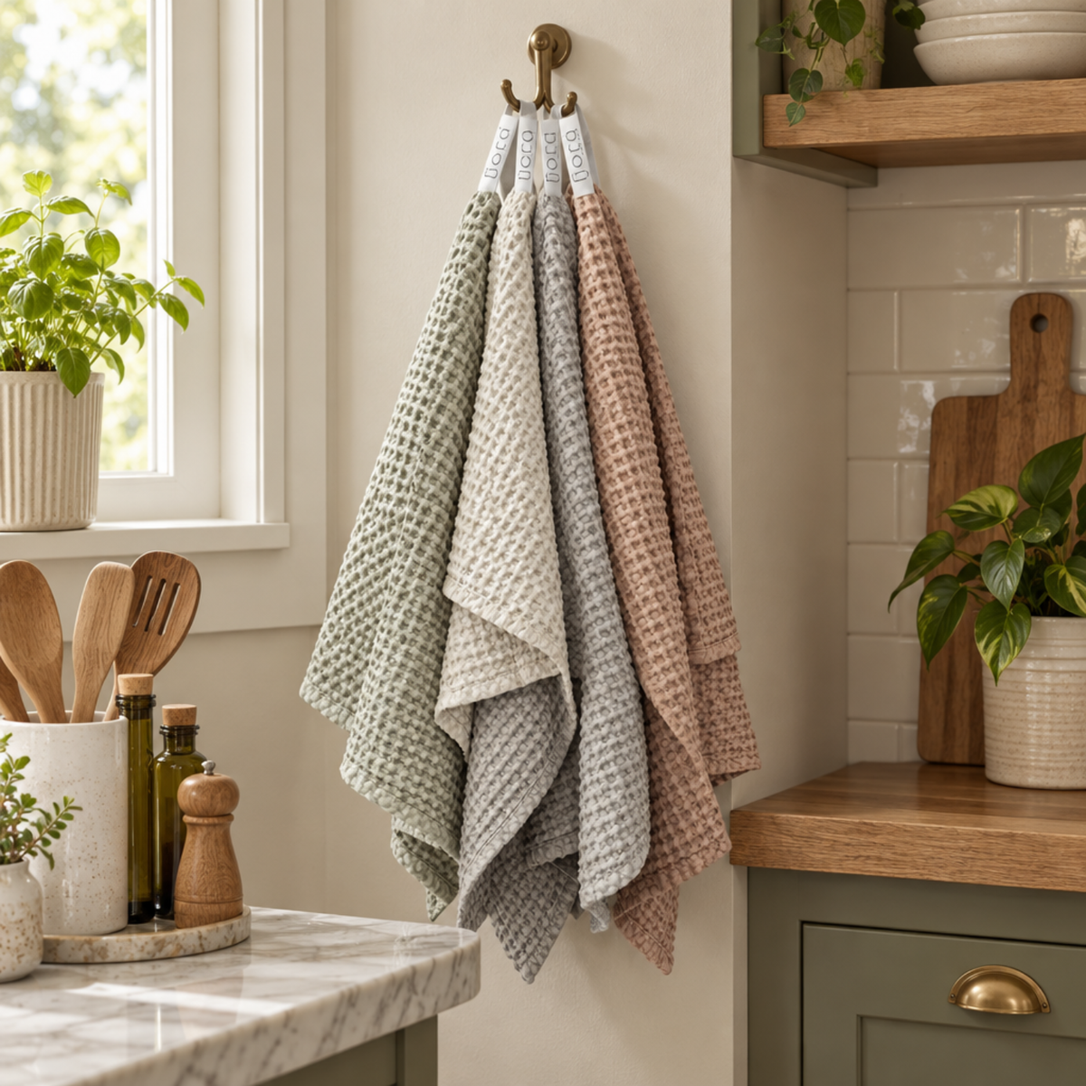 Mushroom Classic Waffle Towel Set