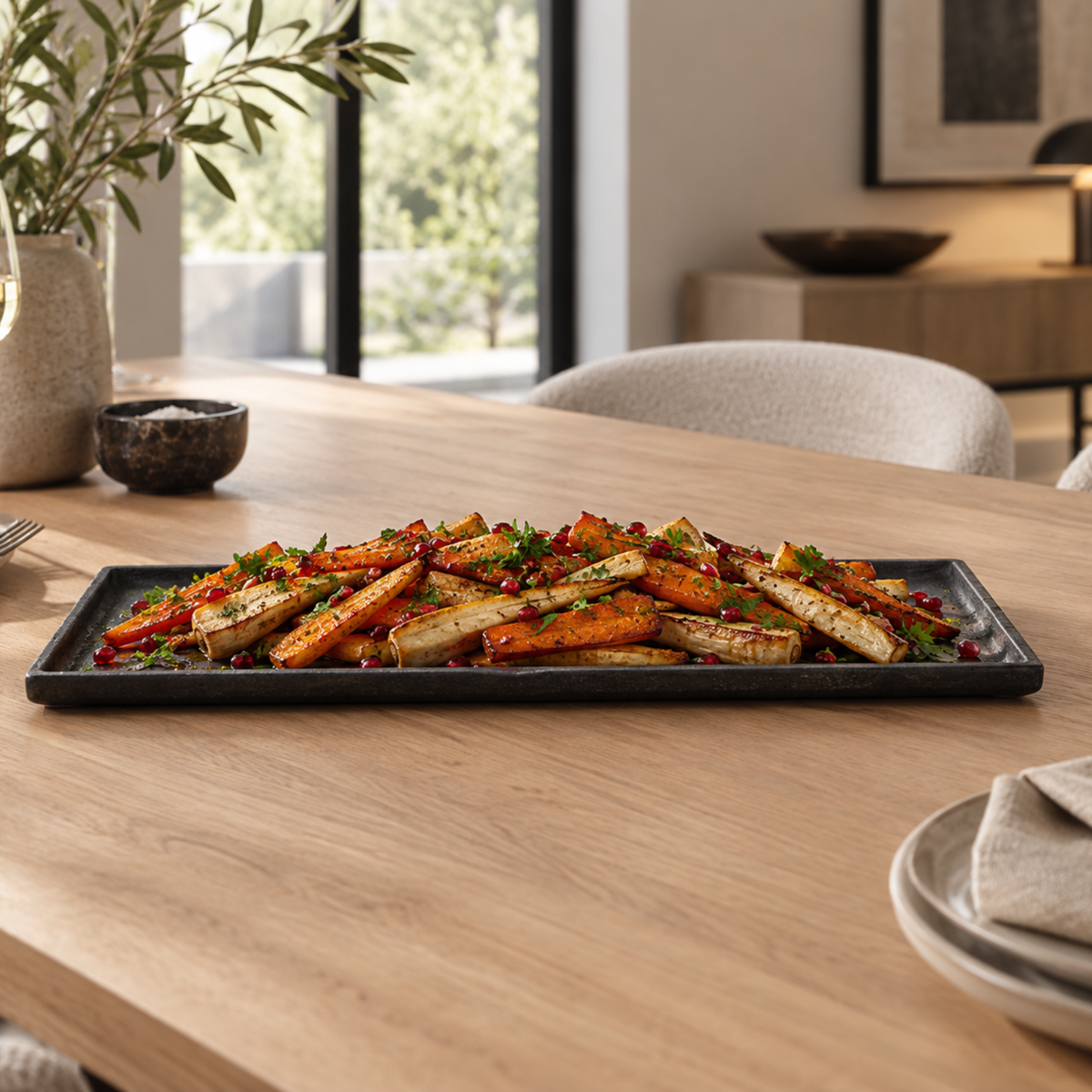 Maes Large Rectangle Metal Tray - Black