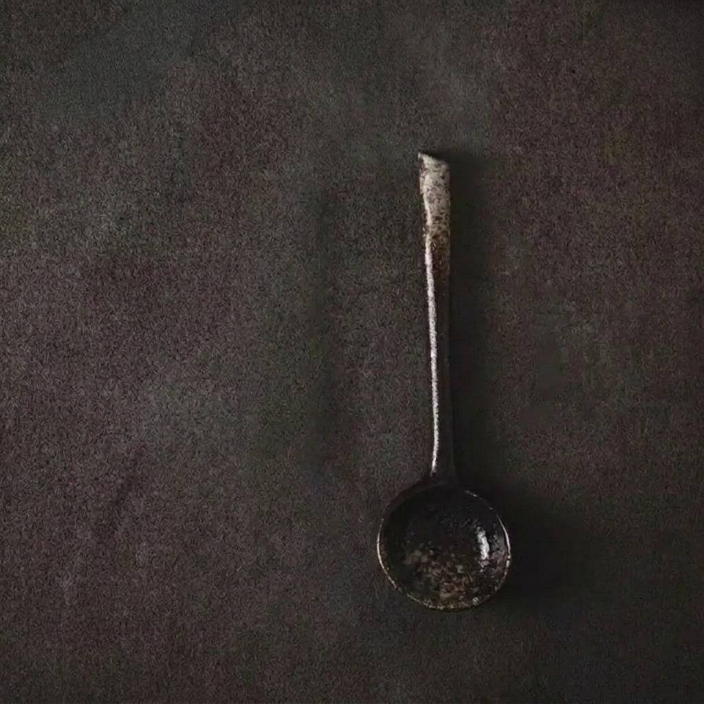 Ceramic 16cm Soup/Dip Spoon - Black
