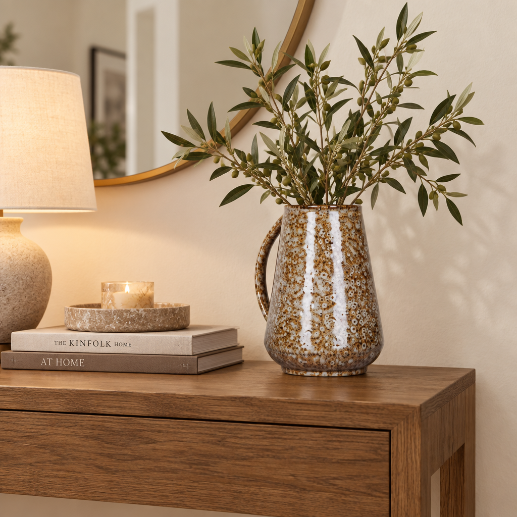 Slip Glaze Ornamental Jug - Brown
