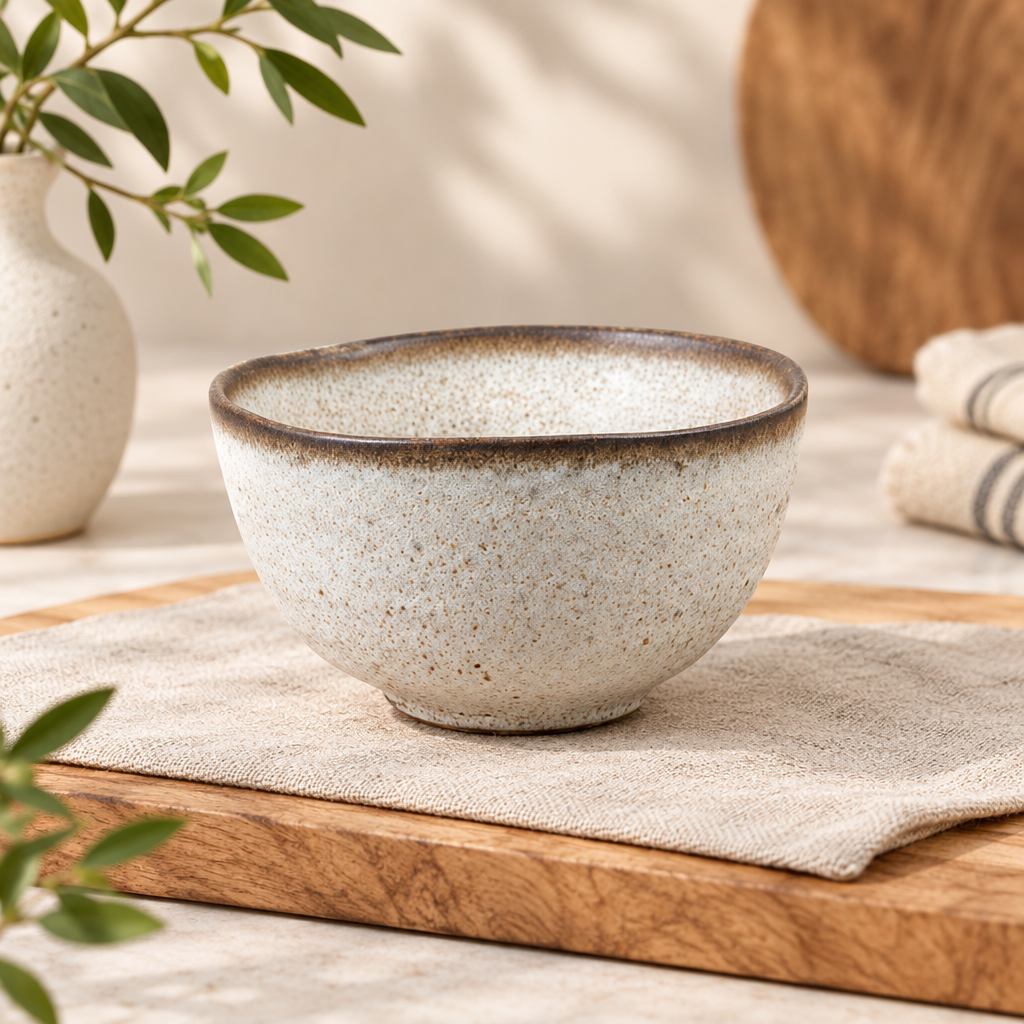 Neutral Speckle Dip Bowl
