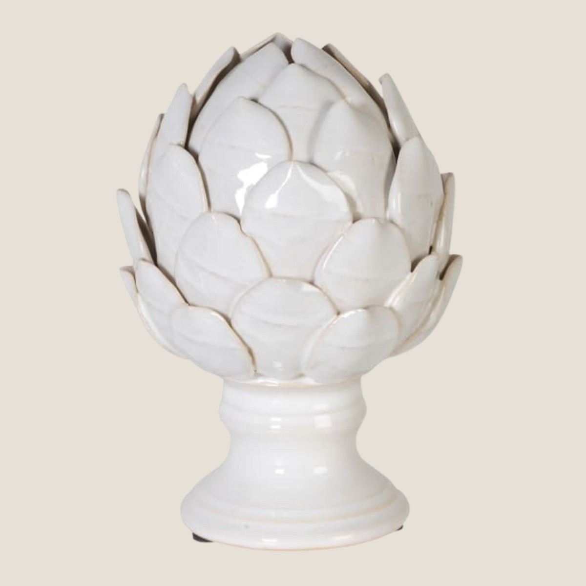 Natural Ceramic Artichoke On Stand