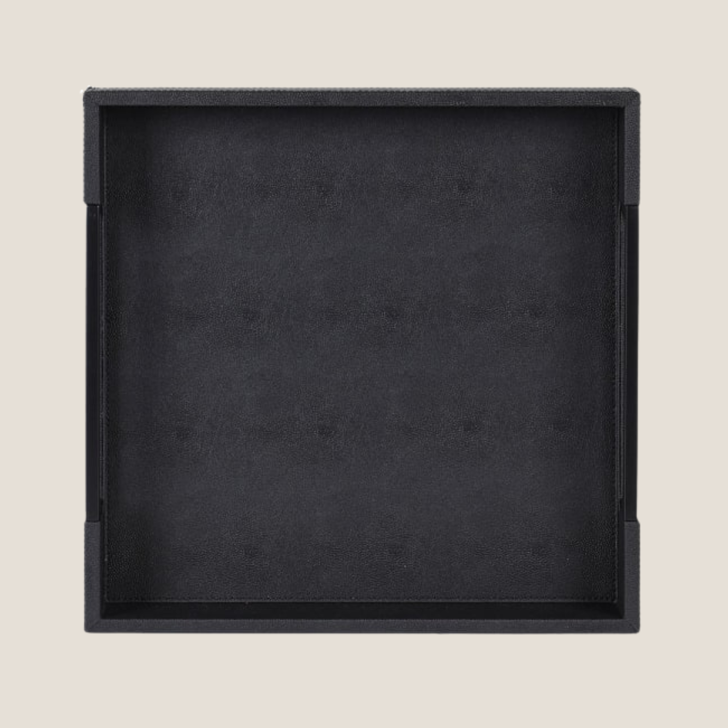All Black Faux Shagreen Tray, Large