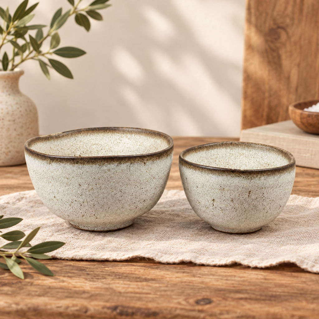 Neutral Speckle Dip Bowl