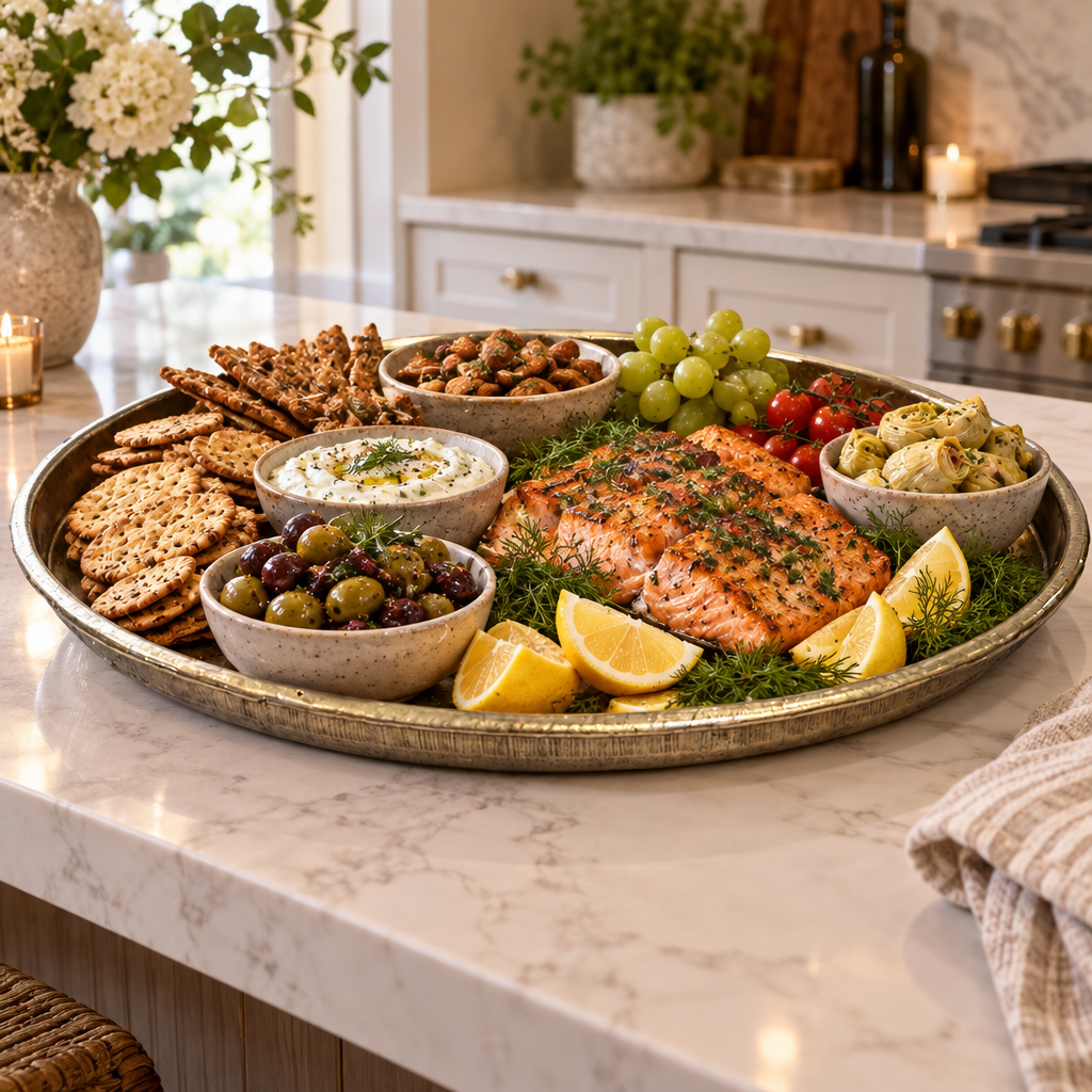 Aurelia Large Round Brass Coloured Iron Tray